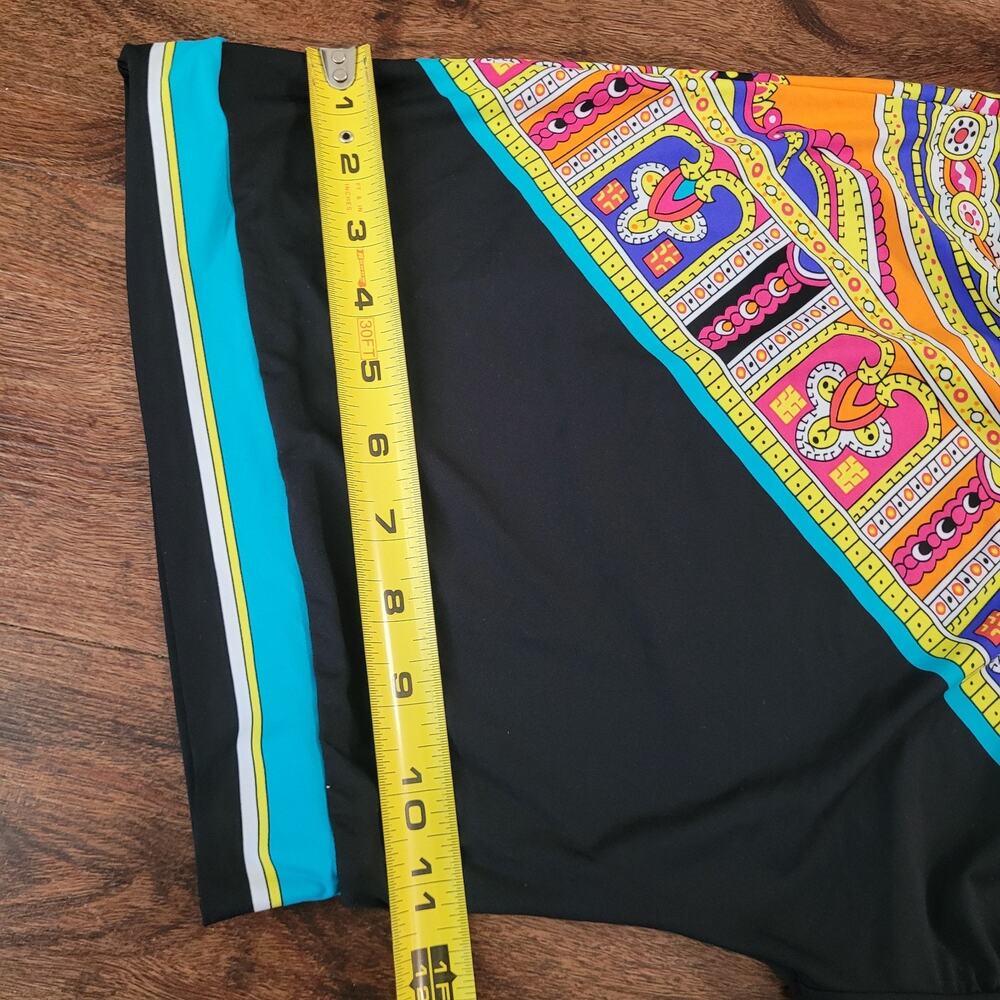 Trina Turk Size M Nepal Black Paisley Tunic Swim Cover up Mini Dress Luxury Pool - Picture 9 of 9